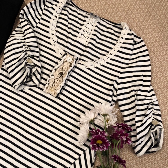 Anthropologie Tops - {Anthropologie} Black Striped Top